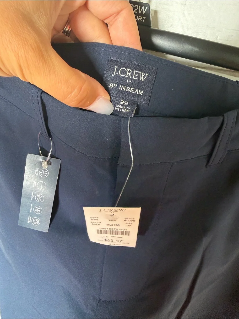 J. Crew Navy Blue 9” Inseam Tech Shorts Size 29